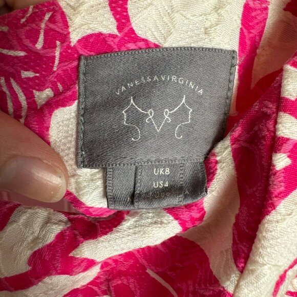 Anthropologie Vanessa Virginia pink floral sundress back cutout size 4 F20 - Picture 4 of 7